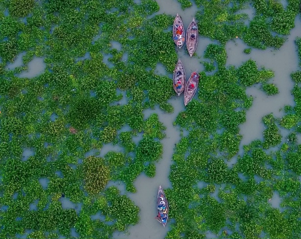 পাখির চোখে বুড়িগঙ্গা নদীর সুন্দর দৃশ্য। 🏞