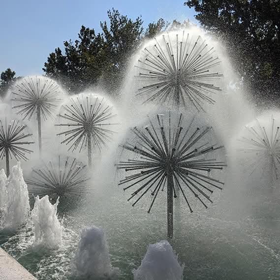 This fountain in Azerbaijan designed to look like dandelions.