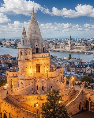 Fisherman's Bastion glow in Budapest, Hungary!