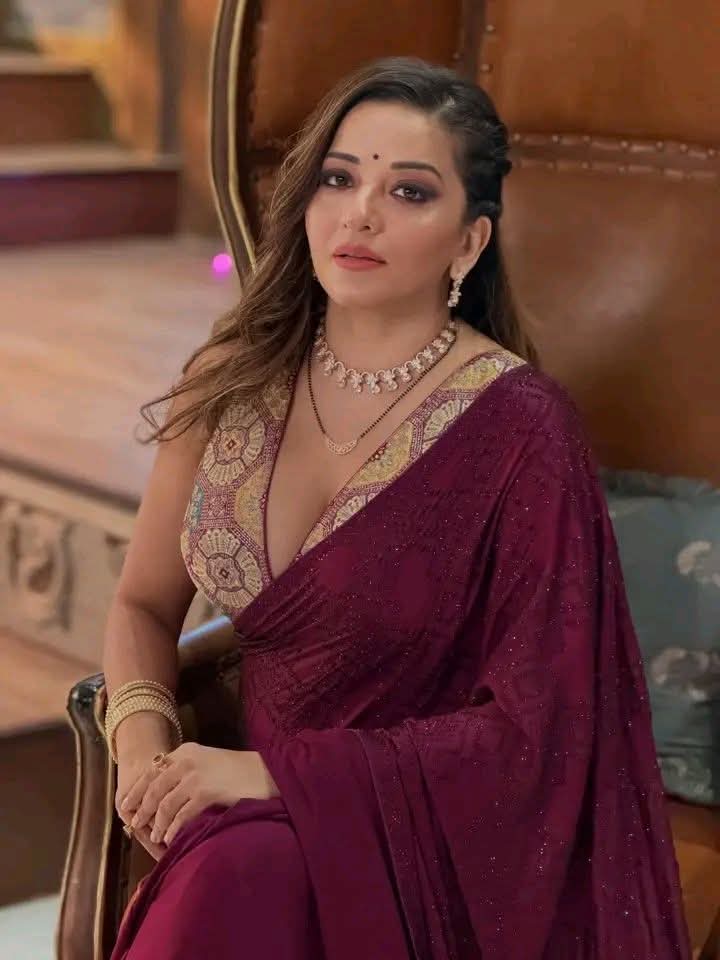 Mona Lisa - Indian Saree Beauty - Purple Saree Fashion - Indian Blouse Fashion - Indian Blouse Design - Indian Hot Woman Photo - Indian Saree Model - Indin Saree Sondori - Indian Saree Blouse Lover