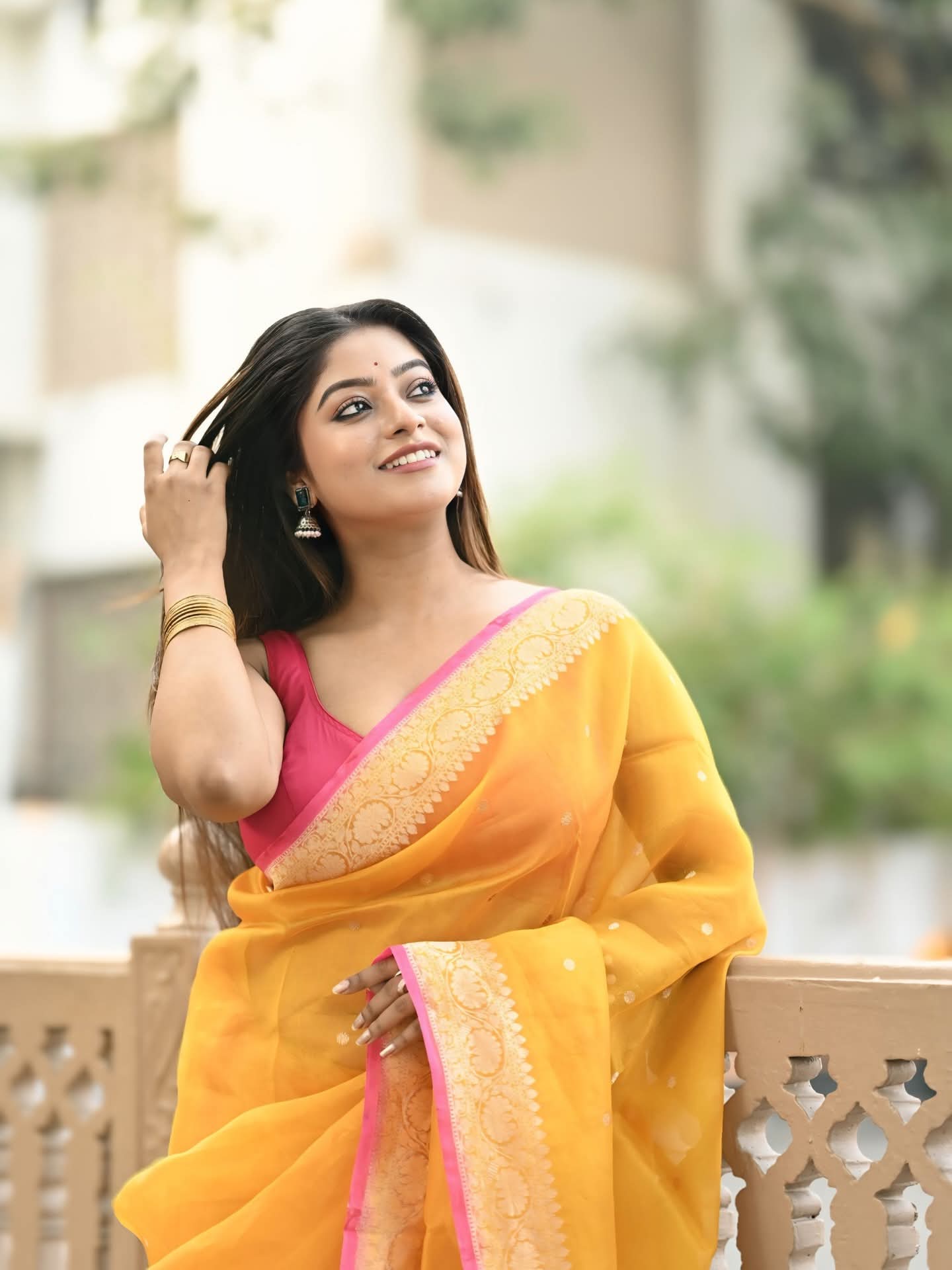 Bipasha Debnath - Kolkata Saree Model - Kolkata Saree Beauty - Kolkata Saree Sondori - Kolkata Hot Girl Photo - Kolkata Blouse Design - Red Blouse Lover - Yellow Saree Lover - Kolkata Saree Look - Kolkata Blouse Style - Kolkata Saree Lover - Kolkata Saree Photoshoot
