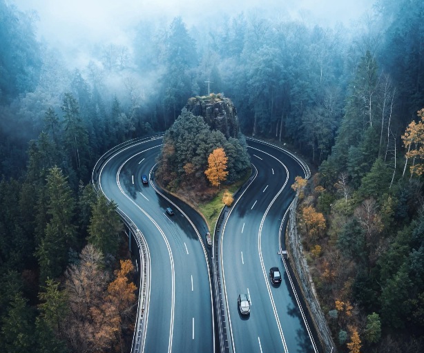 🛣️ Winding forest highway in Black Forest, Germany!