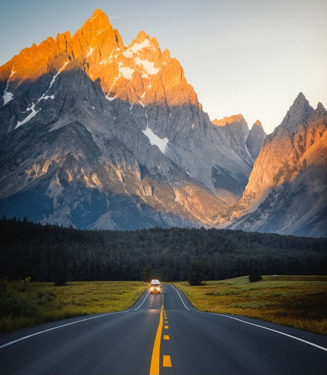 🌄 Mountain road to Torres del Paine, Chile!