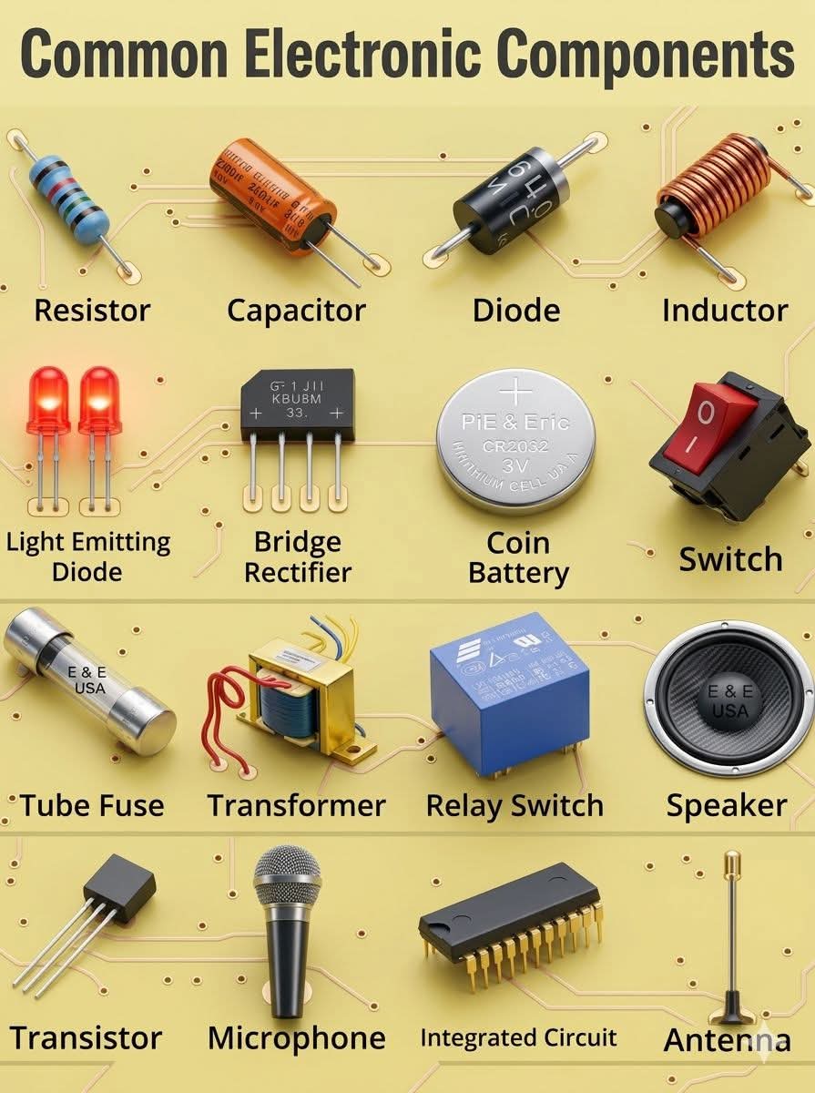 Common Electronic Components 
#electronic #electrical #italy #unitedkingdom #usa