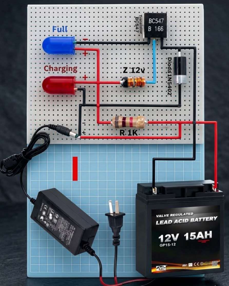 Full Battery Charge Indicator Circuit #lifestyle #CircuitDiagram #electronics #unitedkingdom #Electronic #electrical