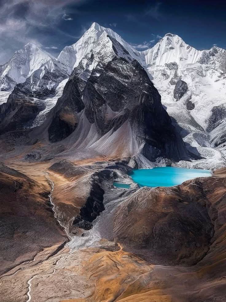 The San Antonio Pass located in the Cordillera Huayhuash mountain range of Peru.