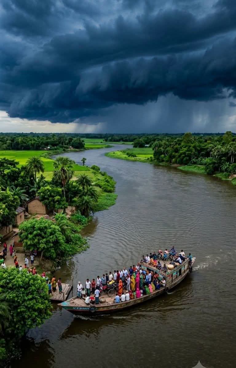 বর্ষার সময় বৃষ্টি নামার আগ মুহূর্তে ভয়ংকর সুন্দর আকাশ।🖤
