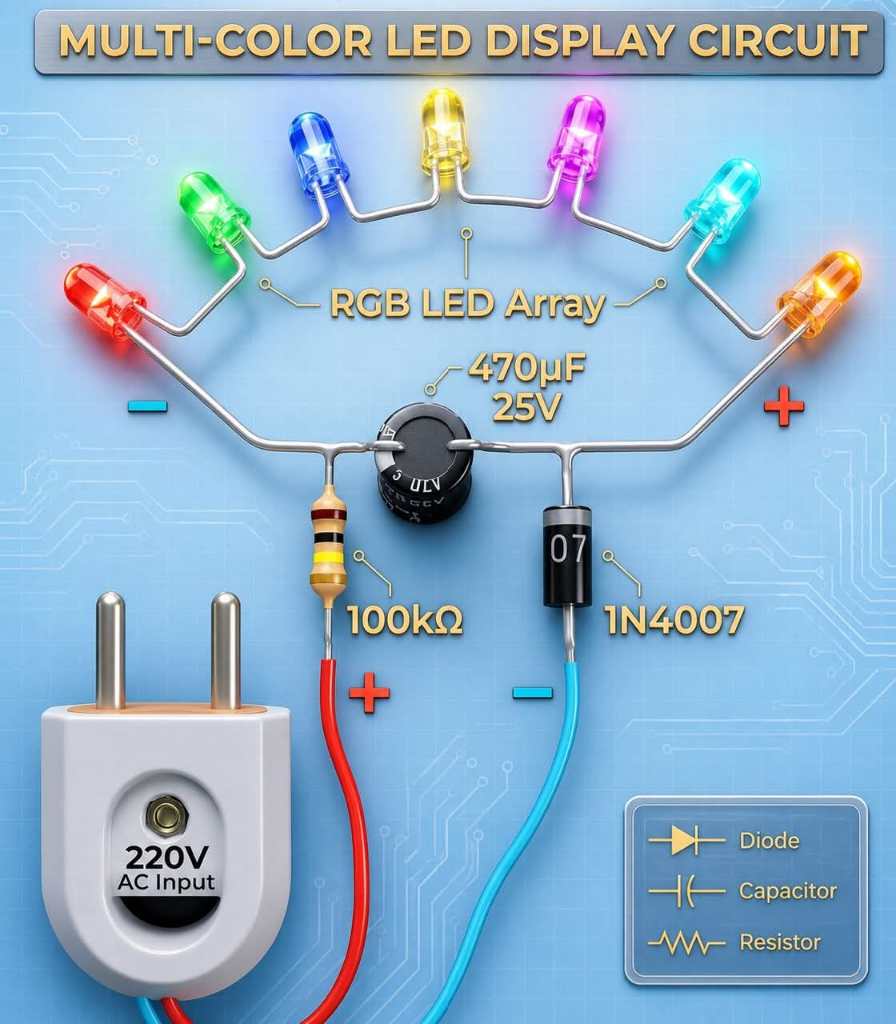 Multi - Color Led Display Circuit..........
#lifestyle #electronics #indian #italy #unitedkingdom #india #electronic #technology #usa #electrical