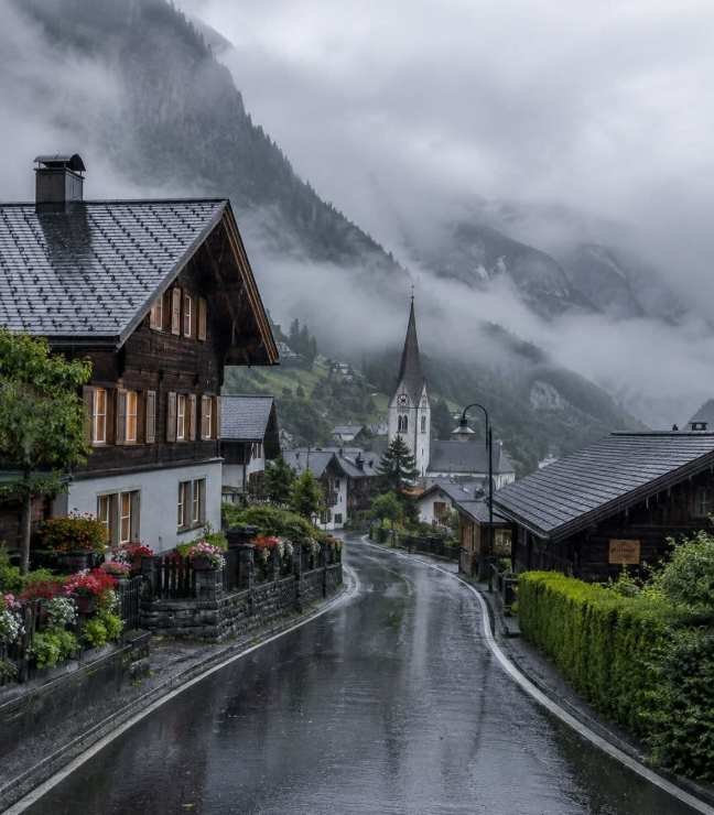 Rainy day in Switzerland 🇨🇭💚🌧️