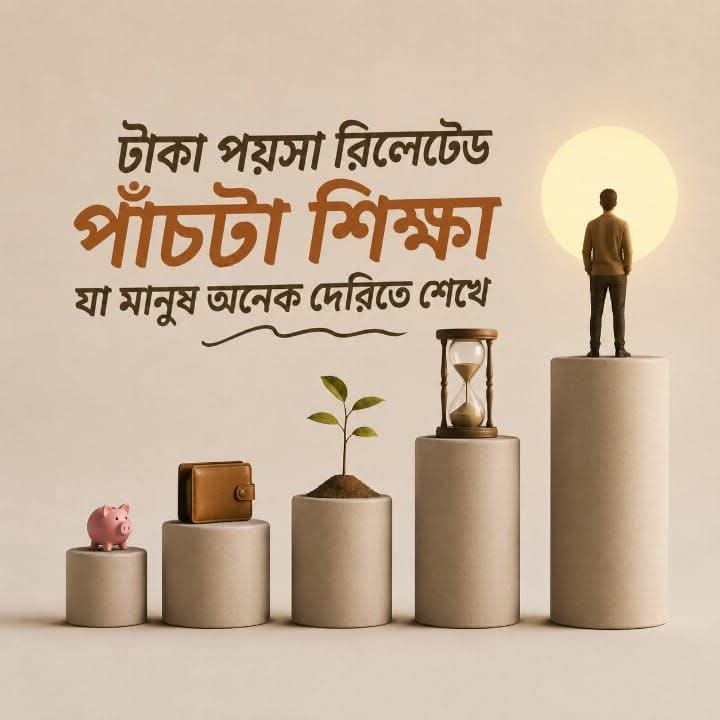 টাকা পয়সা রিলেটেড পাঁচটা শিক্ষা যা মানুষ অনেক দেরিতে শেখে!