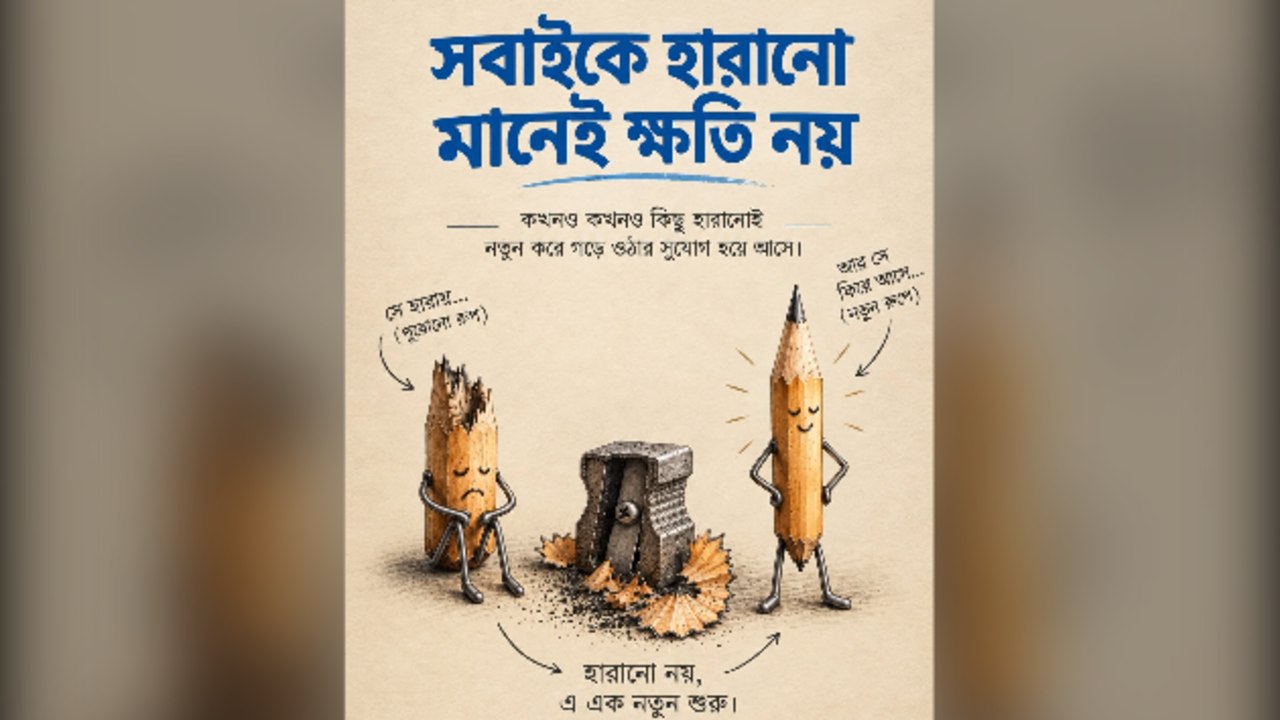 সবাইকে হারানো মানেই ক্ষতি নয়, কিছু হারানোই নতুন করে বাঁচতে শেখায়!